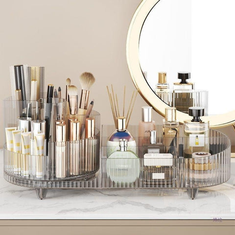 Cosmetics Storage Box Large Capacity Rotatable Dresser Table Lipstick Skin Care Products Transparent Rack Acrylic